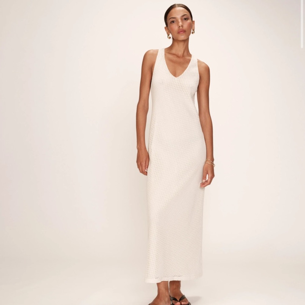 NWT Grace & Mila REVEUSE LONG ECRU LACE DRESS XS